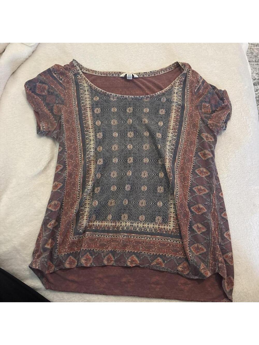 Lucky Brand Women's Multi and Burgundy Blous